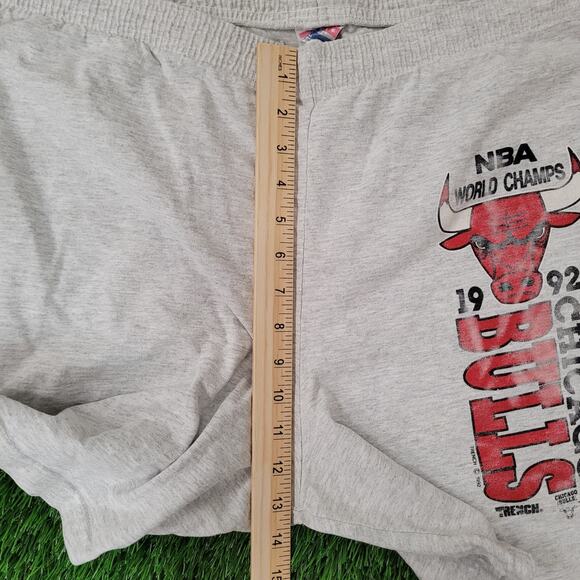 Vintage 1992 Chicago-Bulls Shorts L/XL Gray USA - Picture 12 of 16